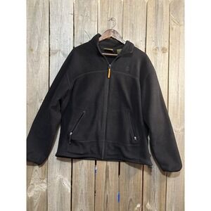 Timberland Weathergear Black Fleece Jacket Full Zip Outdoor Hiking Men's Large